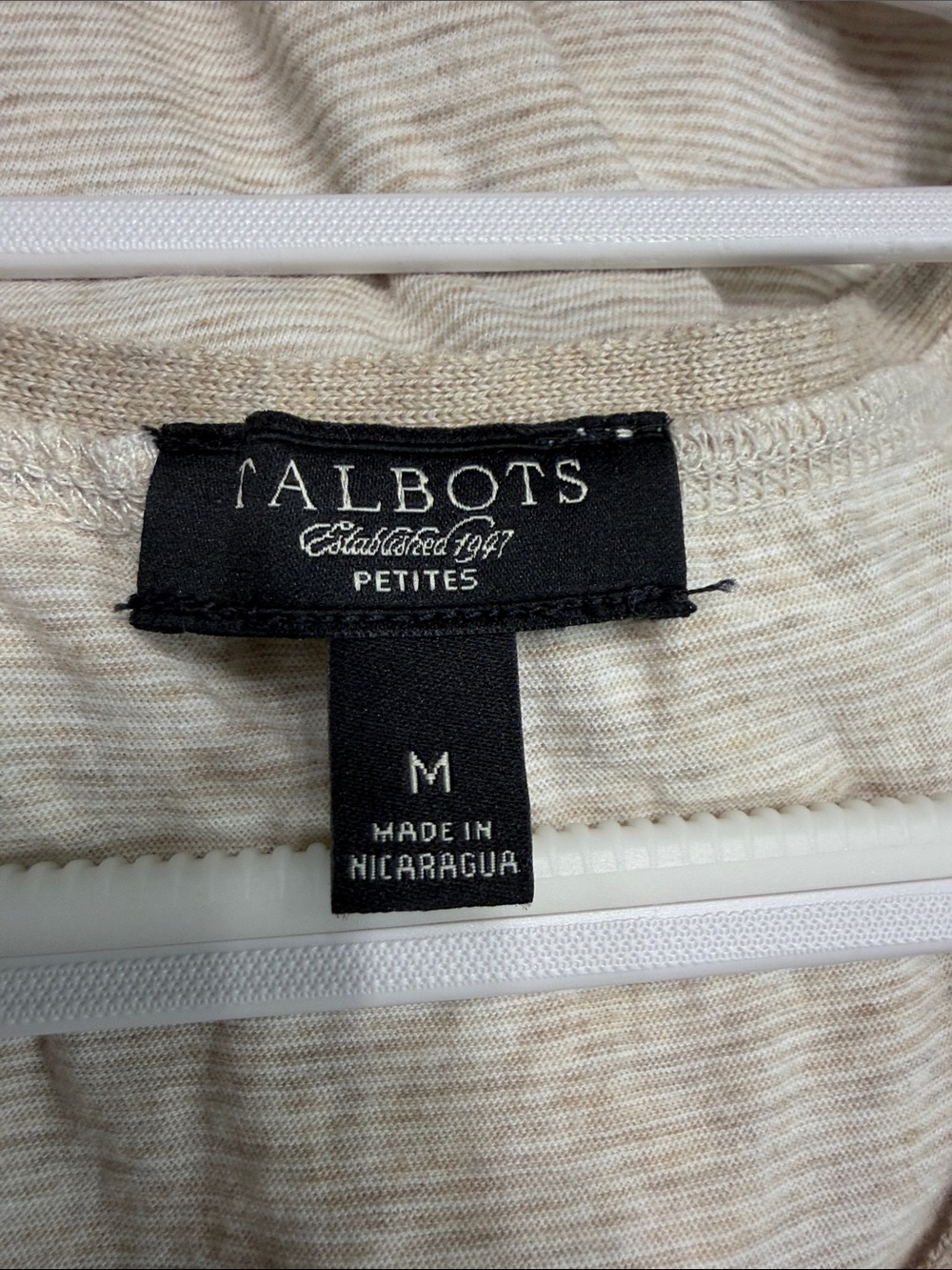 Talbots Women's Cream Heather Button V-Neck Tank - Picture 3 of 8